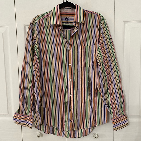 BUGATCHI UOMO | Striped Button Down Top M - Picture 2 of 9